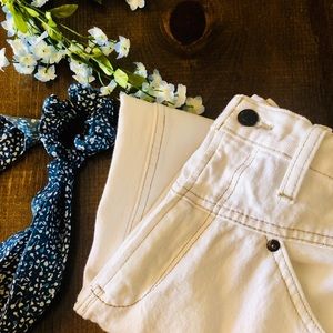 Abercrombie white denim mom jeans